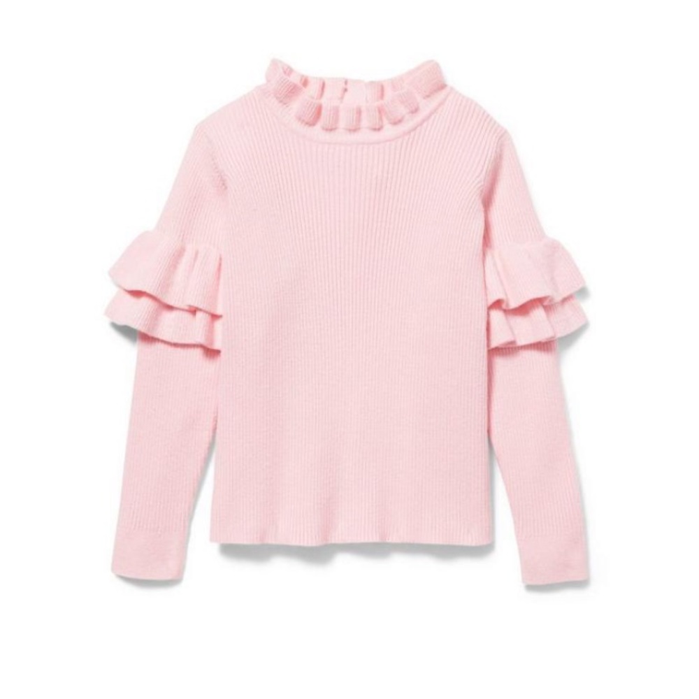 Janie and Jack Girls Pink Ruffle Sweater